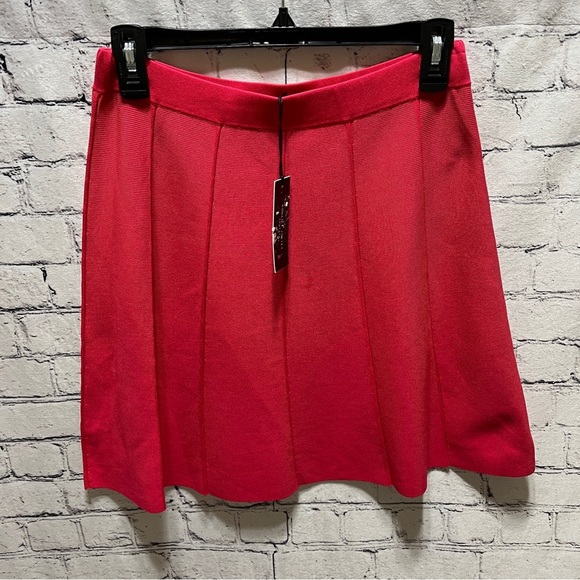 ROMEO AND JULIET COUTURE Women Raspberry Pleated Mini Skirt Size Medium - Picture 1 of 8